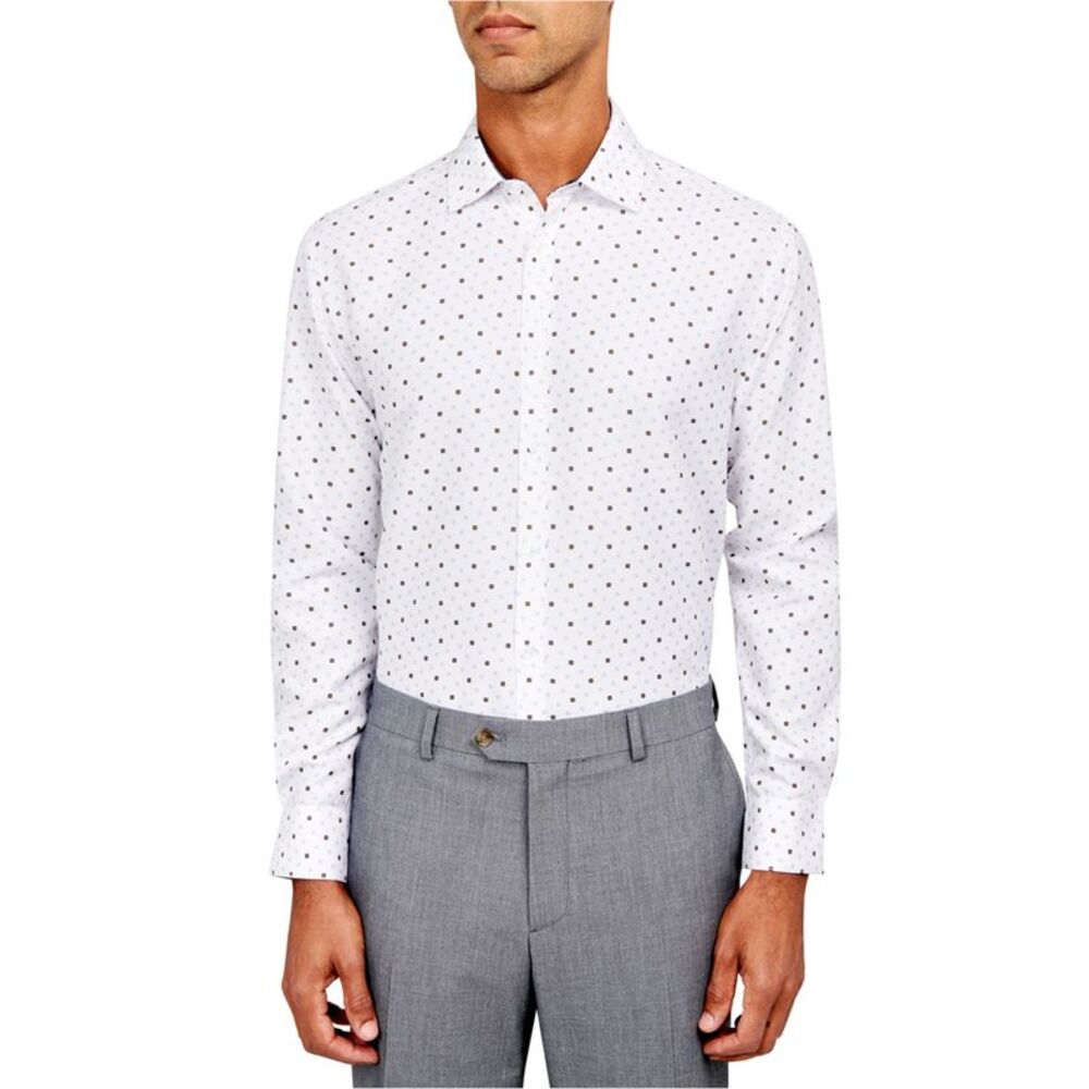 CALABRUM Mens Geometric Button Down Dress Shirt, NWT